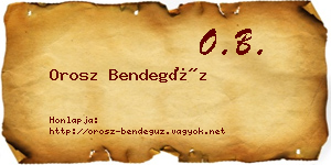 Orosz Bendegúz névjegykártya